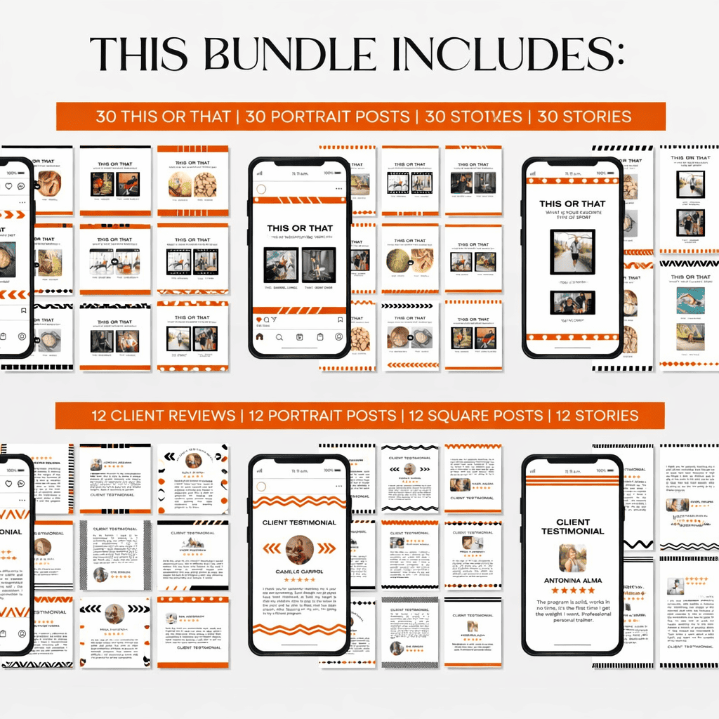The Ultimate Fitness Social Media Bundle: 1100+ Instagram Templates (PLR & MRR) - Image 2