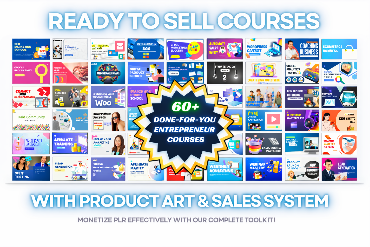 Launch Your Online School: 60+ PLR Video Courses & Sales Funnels