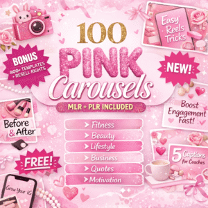 100 Aesthetic Pink Instagram Carousel Templates (Canva Editable)