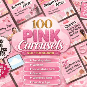 100 Aesthetic Pink Instagram Carousel Templates (Canva Editable)