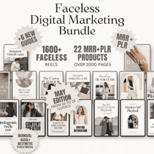 Start Your Digital Shop: 22 Faceless Marketing Products (100% Resell Rights)