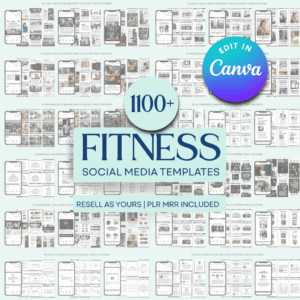 The Ultimate Fitness Social Media Bundle: 1100+ Instagram Templates (PLR & MRR)