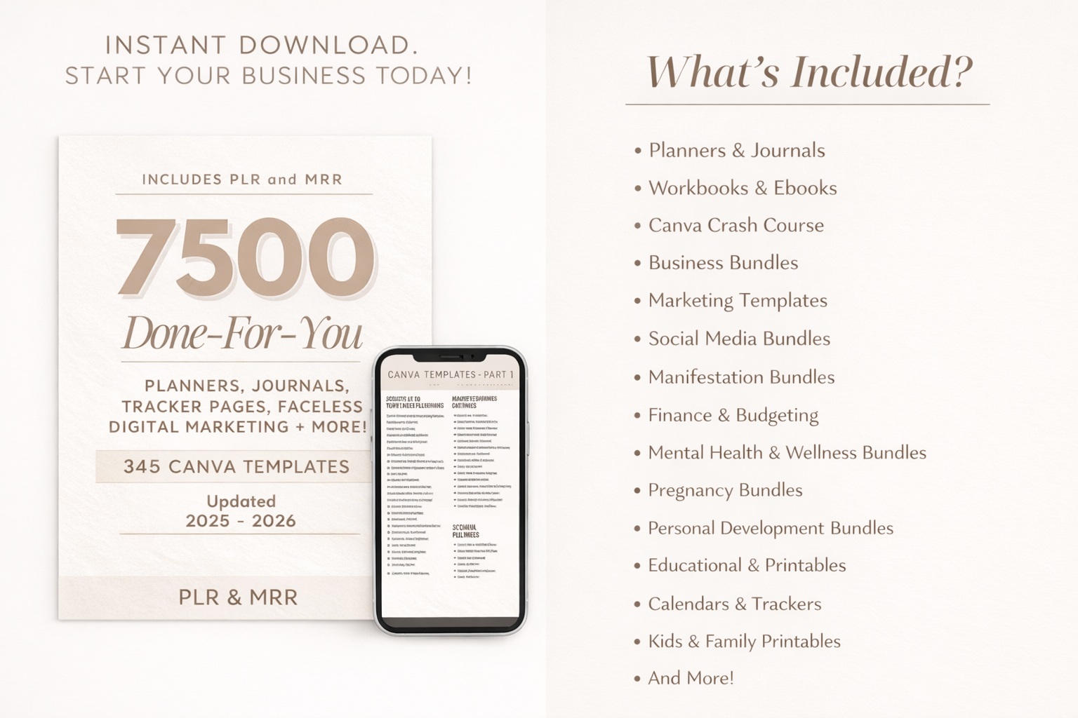 7500 Done For You PLR MRR Canva Templates, 2025 2026 Digital Planners, Journals & Trackers, Full Resell Rights - Image 7