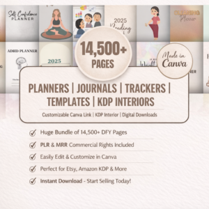 Done For You 2026 2027 Planners Journals Trackers 14500 Pages Editable Canva Designs Printables DIY PLR Products Master Resell Rights MRR