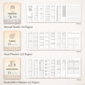 Adhd planner printable, Adhd life planner, adhd digital planner, adhd self care daily planner, Editable Adult ADHD Productivity journal, pdf