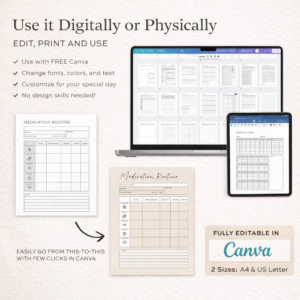 Adhd planner printable, Adhd life planner, adhd digital planner, adhd self care daily planner, Editable Adult ADHD Productivity journal, pdf