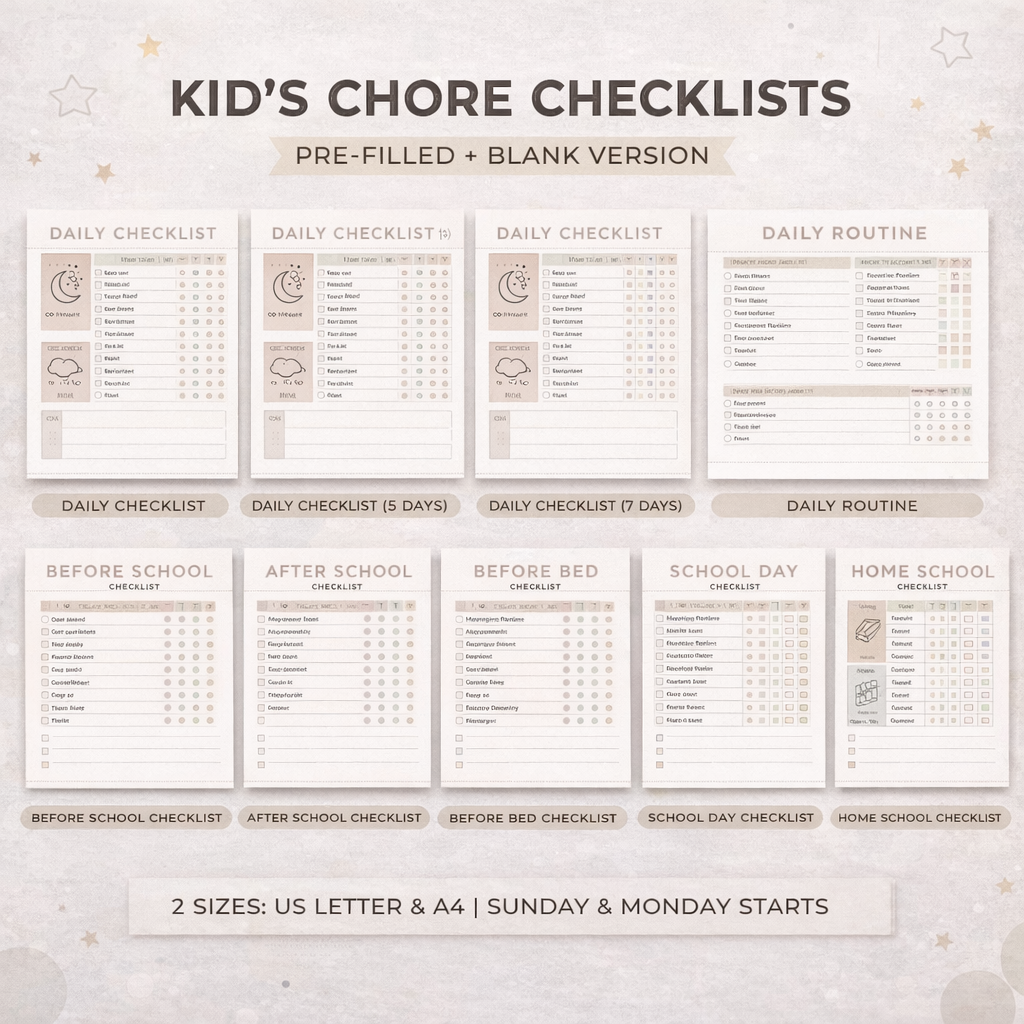 Editable Kids Chore Chart Bundle, School, Reward, Allowance, Daily Checklist, Weekly Chores, Responsibility, Behavior, Consequences, Letter - Image 9