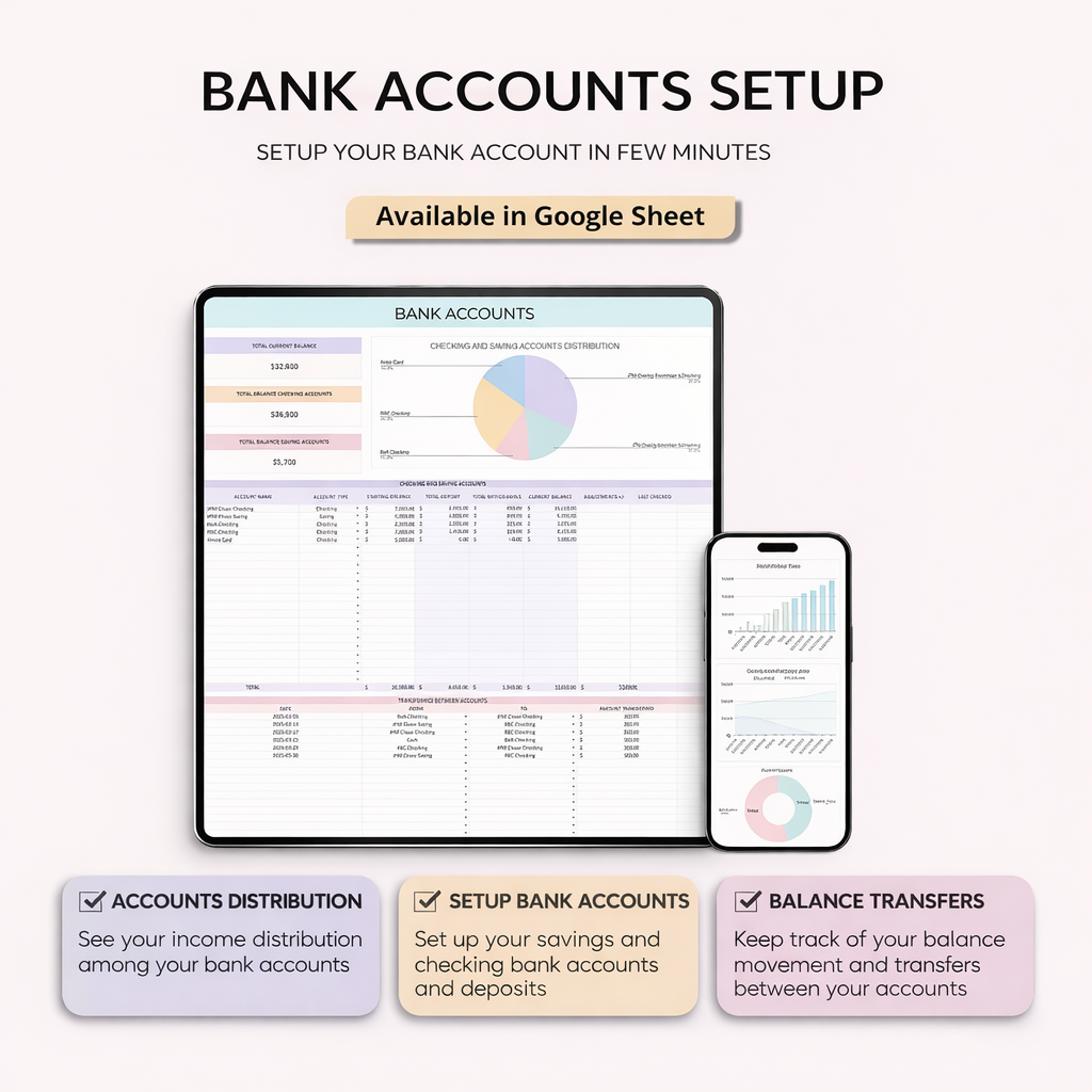 Annual & Monthly Budget Spreadsheet Google Sheet Template Financial Planner Debt payoff Snowball Saving Subscription Income Expense Tracker - Image 2